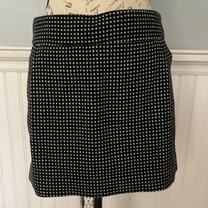 Vintage 90s Club Monaco Skirt Black and White Polka Dot Low Waisted